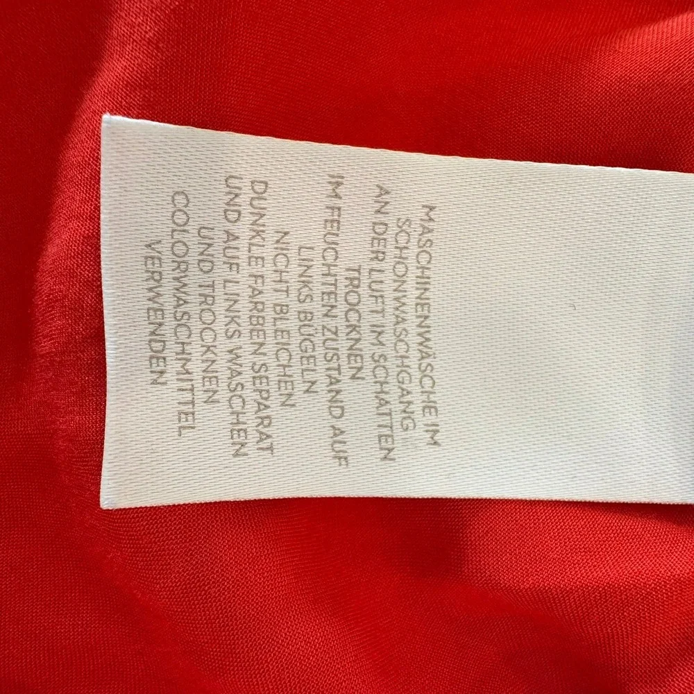 Boden Red Ruffle Collar Tie Neck Long Sleeve Blouse US 4 UK 8 W0269